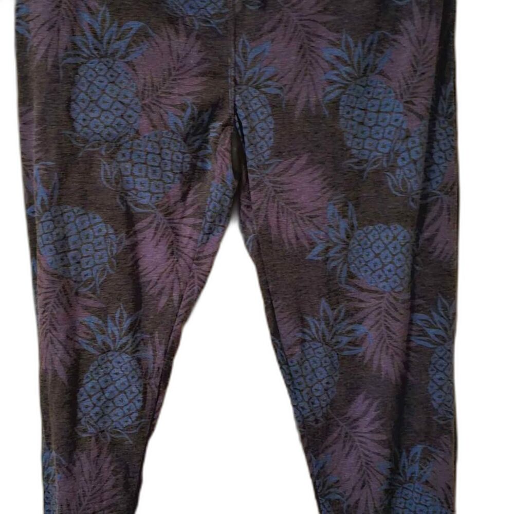 Top Drawer Pajama Bottoms Rare Pineapple Print Cuffed Ankles Size Large